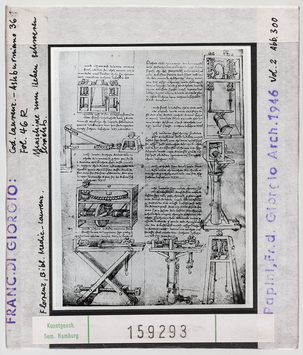 Vorschaubild Francesco di Giorgio Martini: Maschine zum Heben schwerer Lasten. Florenz, Bibl. Laurenziana 